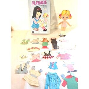 Vintage 1965 Paper Dolls Playmate Follow The Color Cut Outs Whitman